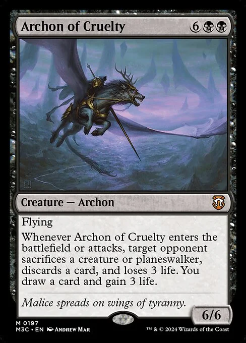 Archon of Cruelty, carta Magic di tipo Creature — Archon illustrata da Andrew Mar