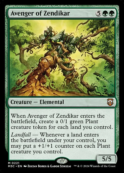 Avenger of Zendikar, carta Magic di tipo Creature — Elemental illustrata da Zoltan Boros & Gabor Szikszai