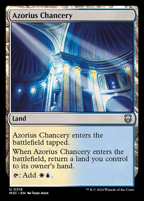 Azorius Chancery, carta Magic di tipo Land illustrata da John Avon