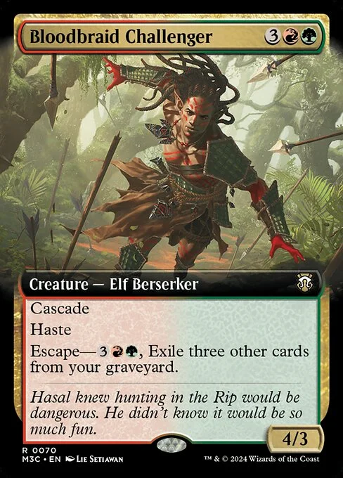 Bloodbraid Challenger, carta Magic di tipo Creature — Elf Berserker illustrata da Lie Setiawan