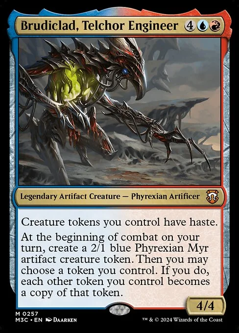 Brudiclad, Telchor Engineer, carta Magic di tipo Legendary Artifact Creature — Phyrexian Artificer illustrata da Daarken