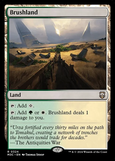 Brushland, carta Magic di tipo Land illustrata da Thomas Stoop