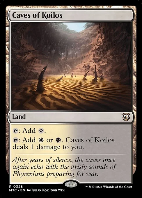 Caves of Koilos, carta Magic di tipo Land illustrata da Julian Kok Joon Wen
