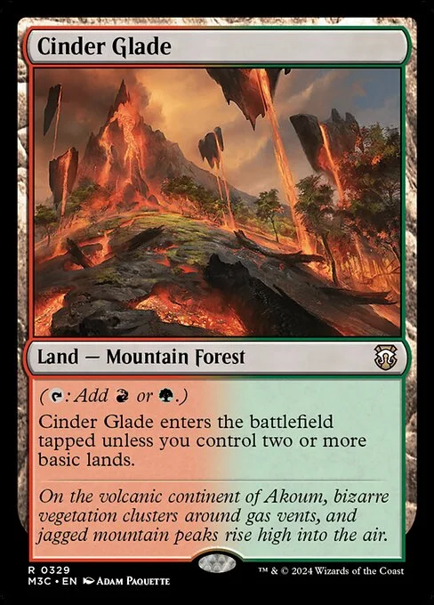 Cinder Glade, carta Magic di tipo Land — Mountain Forest illustrata da Adam Paquette