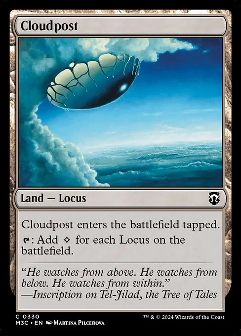 Cloudpost, carta Magic di tipo Land — Locus illustrata da Martina Pilcerova