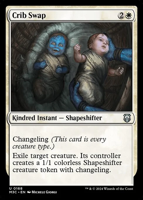 Crib Swap, carta Magic di tipo Kindred Instant — Shapeshifter illustrata da Michele Giorgi