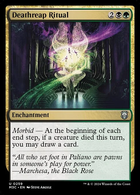 Deathreap Ritual, carta Magic di tipo Enchantment illustrata da Steve Argyle