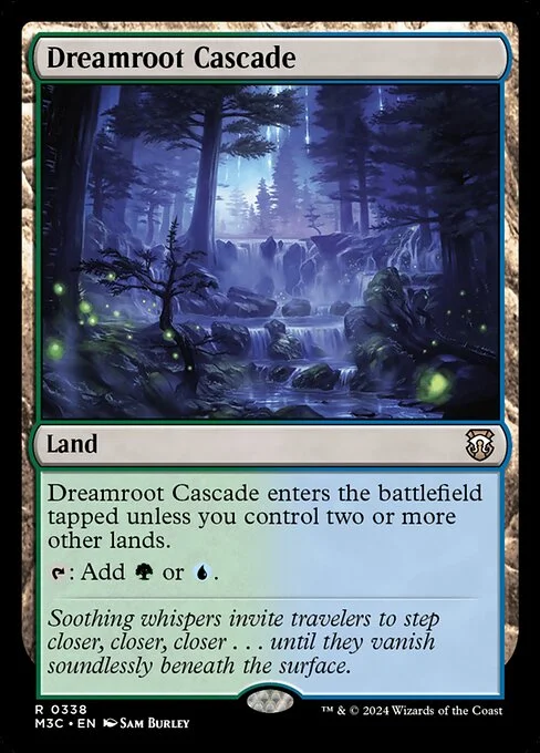 Dreamroot Cascade, carta Magic di tipo Land illustrata da Sam Burley