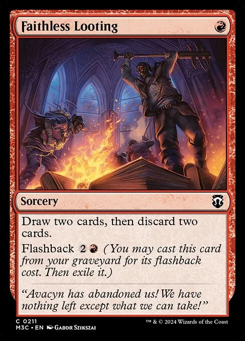 Faithless Looting, carta Magic di tipo Sorcery illustrata da Gabor Szikszai