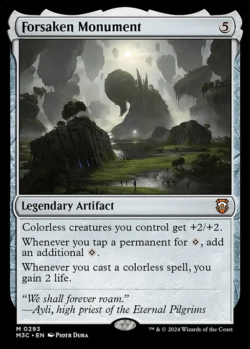 Forsaken Monument, carta Magic di tipo Legendary Artifact illustrata da Piotr Dura