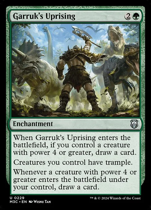 Garruk's Uprising, carta Magic di tipo Enchantment illustrata da Wisnu Tan