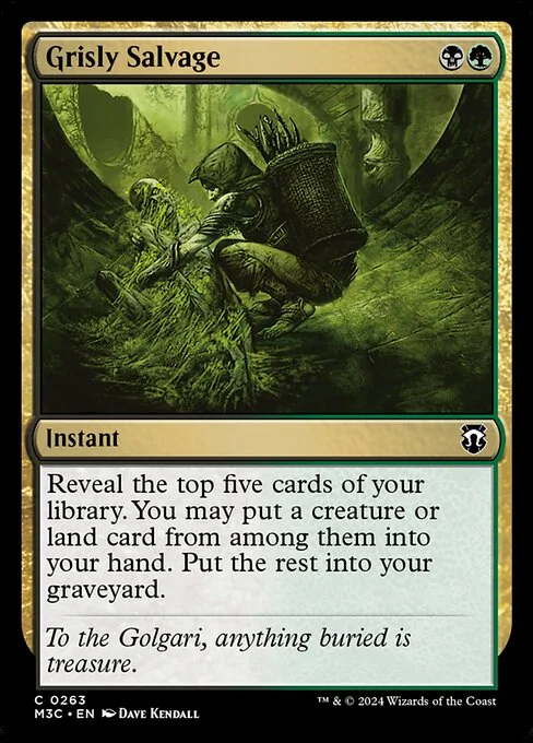 Grisly Salvage, carta Magic di tipo Instant illustrata da Dave Kendall