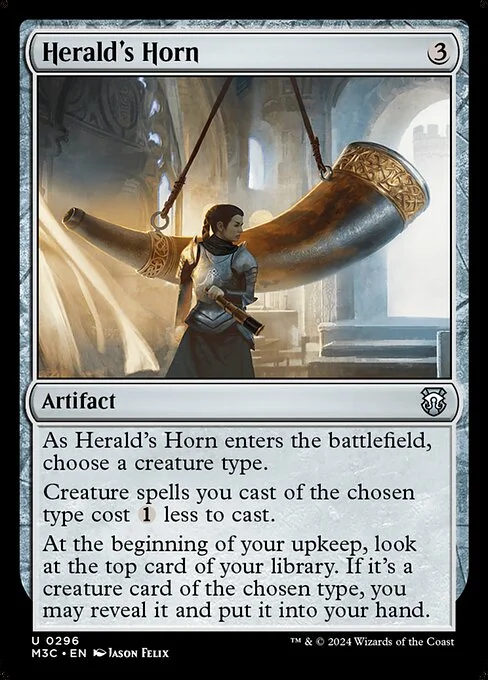 Herald's Horn, carta Magic di tipo Artifact illustrata da Jason Felix