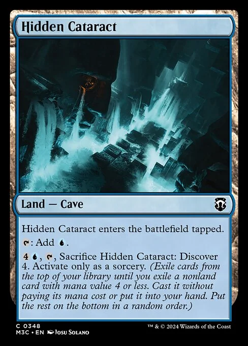 Hidden Cataract, carta Magic di tipo Land — Cave illustrata da Josu Solano