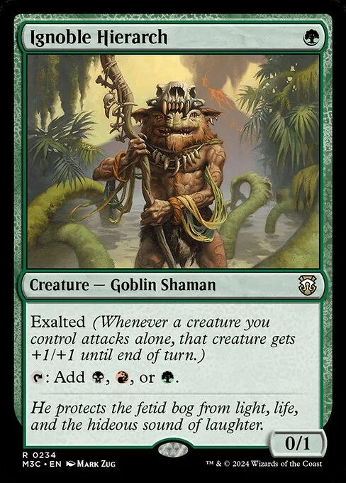 Ignoble Hierarch, carta Magic di tipo Creature — Goblin Shaman illustrata da Mark Zug