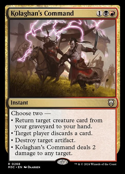 Kolaghan's Command, carta Magic di tipo Instant illustrata da Daarken