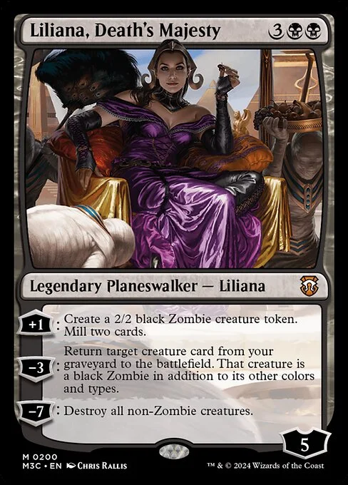 Liliana, Death's Majesty, carta Magic di tipo Legendary Planeswalker — Liliana illustrata da Chris Rallis