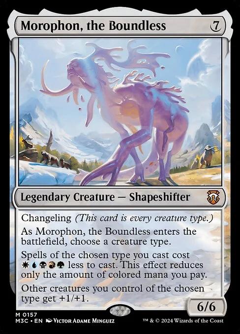 Morophon, the Boundless, carta Magic di tipo Legendary Creature — Shapeshifter illustrata da Victor Adame Minguez