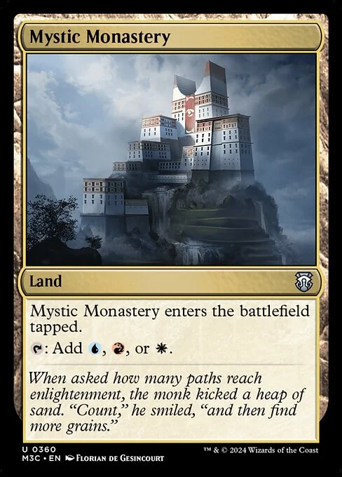 Mystic Monastery, carta Magic di tipo Land illustrata da Florian de Gesincourt