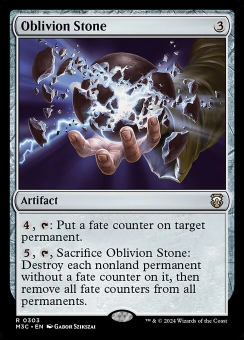 Oblivion Stone, carta Magic di tipo Artifact illustrata da Gabor Szikszai