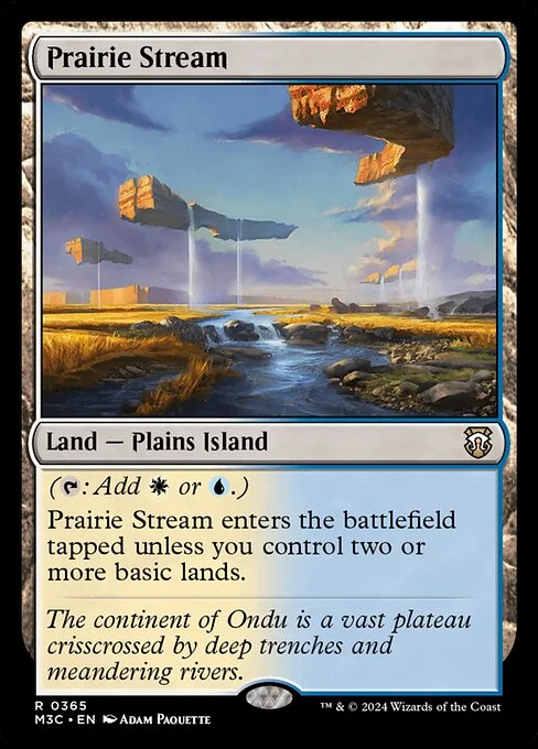 Prairie Stream, carta Magic di tipo Land — Plains Island illustrata da Adam Paquette