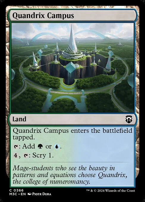 Quandrix Campus, carta Magic di tipo Land illustrata da Piotr Dura