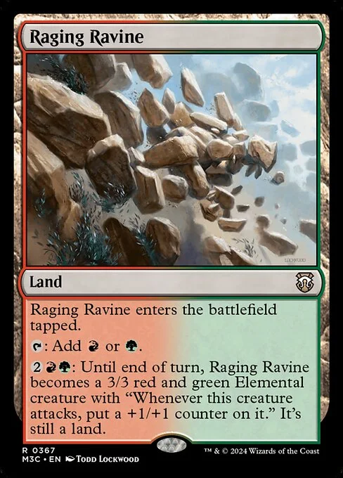 Raging Ravine, carta Magic di tipo Land illustrata da Todd Lockwood