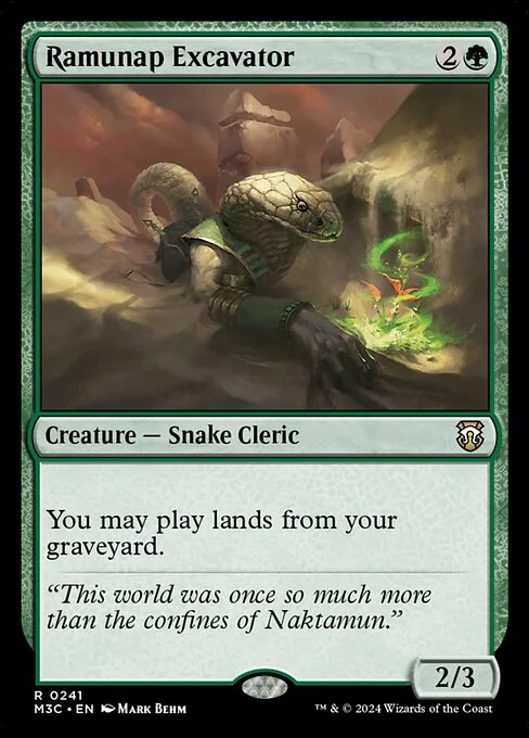 Ramunap Excavator, carta Magic di tipo Creature — Snake Cleric illustrata da Mark Behm