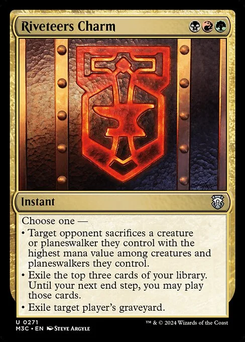 Riveteers Charm, carta Magic di tipo Instant illustrata da Steve Argyle