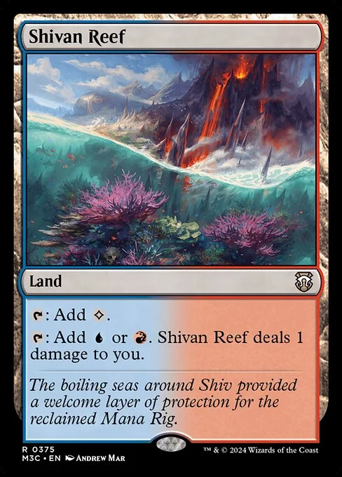Shivan Reef, carta Magic di tipo Land illustrata da Andrew Mar