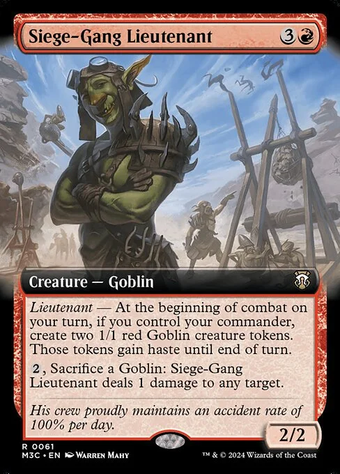 Siege-Gang Lieutenant, carta Magic di tipo Creature — Goblin illustrata da Warren Mahy