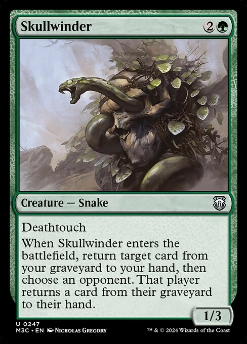 Skullwinder, carta Magic di tipo Creature — Snake illustrata da Nicholas Gregory