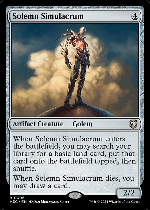 Solemn Simulacrum, carta Magic di tipo Artifact Creature — Golem illustrata da Dan Murayama Scott