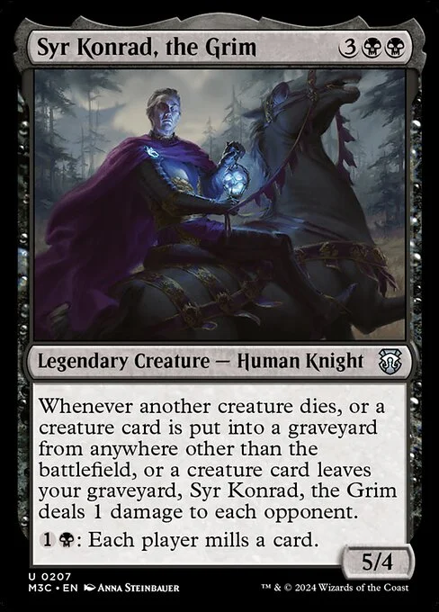 Syr Konrad, the Grim, carta Magic di tipo Legendary Creature — Human Knight illustrata da Anna Steinbauer