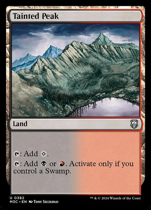 Tainted Peak, carta Magic di tipo Land illustrata da Tony Szczudlo