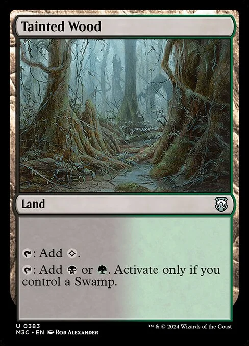 Tainted Wood, carta Magic di tipo Land illustrata da Rob Alexander