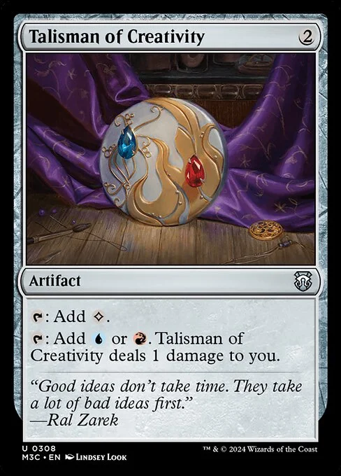 Talisman of Creativity, carta Magic di tipo Artifact illustrata da Lindsey Look