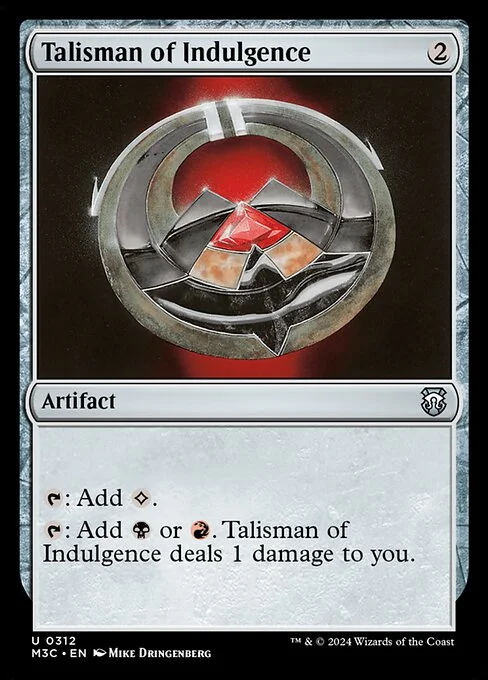 Talisman of Indulgence, carta Magic di tipo Artifact illustrata da Mike Dringenberg