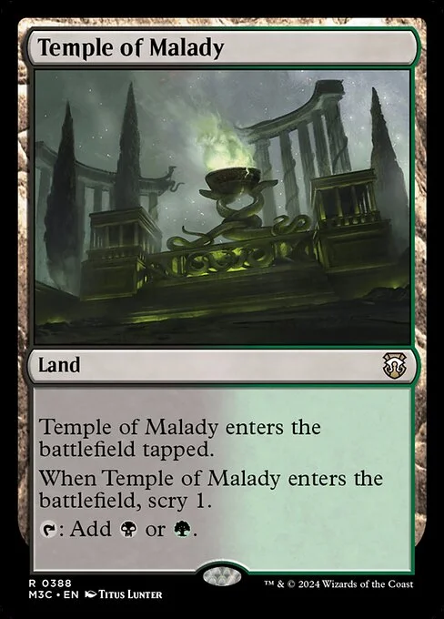 Temple of Malady, carta Magic di tipo Land illustrata da Titus Lunter