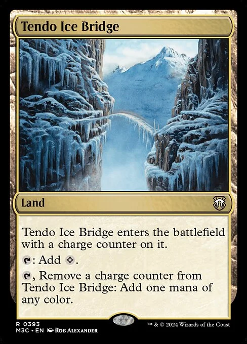 Tendo Ice Bridge, carta Magic di tipo Land illustrata da Rob Alexander