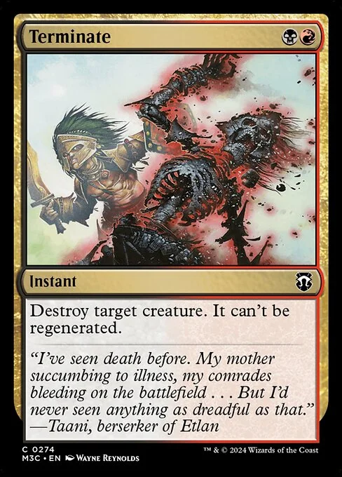 Terminate, carta Magic di tipo Instant illustrata da Wayne Reynolds
