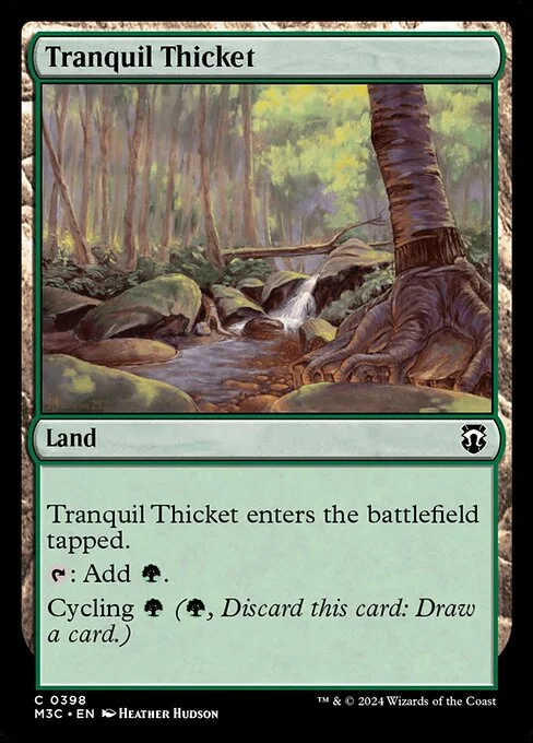 Tranquil Thicket, carta Magic di tipo Land illustrata da Heather Hudson