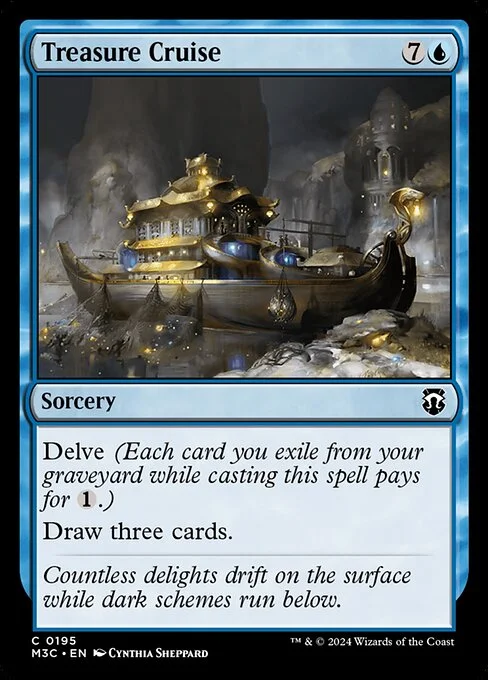 Treasure Cruise, carta Magic di tipo Sorcery illustrata da Cynthia Sheppard