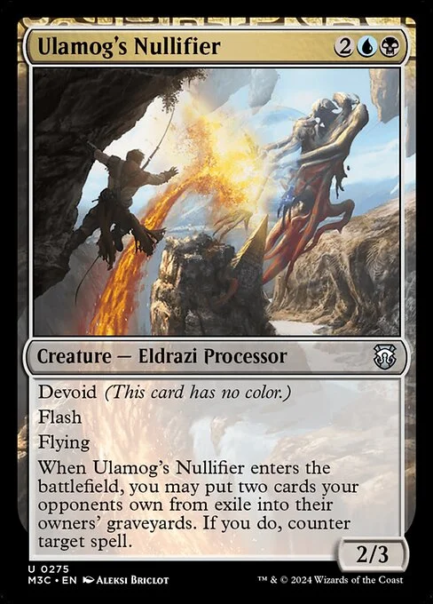 Ulamog's Nullifier, carta Magic di tipo Creature — Eldrazi Processor illustrata da Aleksi Briclot