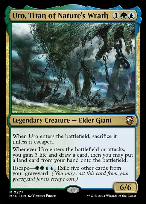 Uro, Titan of Nature's Wrath, carta Magic di tipo Legendary Creature — Elder Giant illustrata da Vincent Proce
