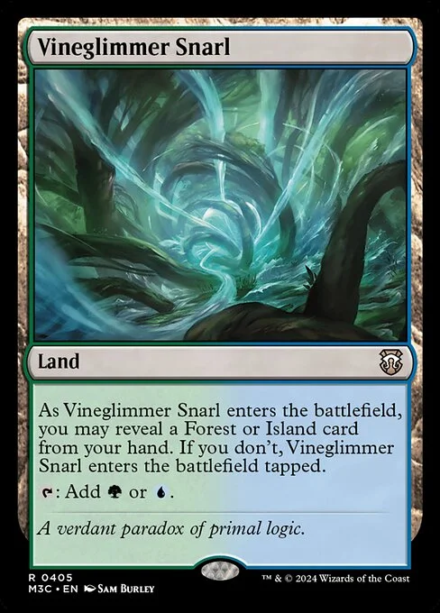 Vineglimmer Snarl, carta Magic di tipo Land illustrata da Sam Burley