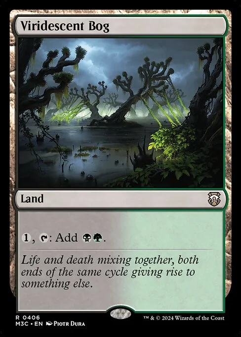 Viridescent Bog, carta Magic di tipo Land illustrata da Piotr Dura