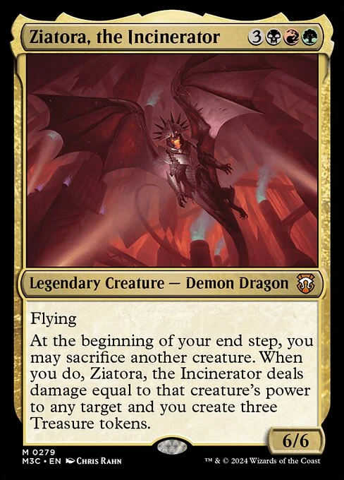 Ziatora, the Incinerator, carta Magic di tipo Legendary Creature — Demon Dragon illustrata da Chris Rahn