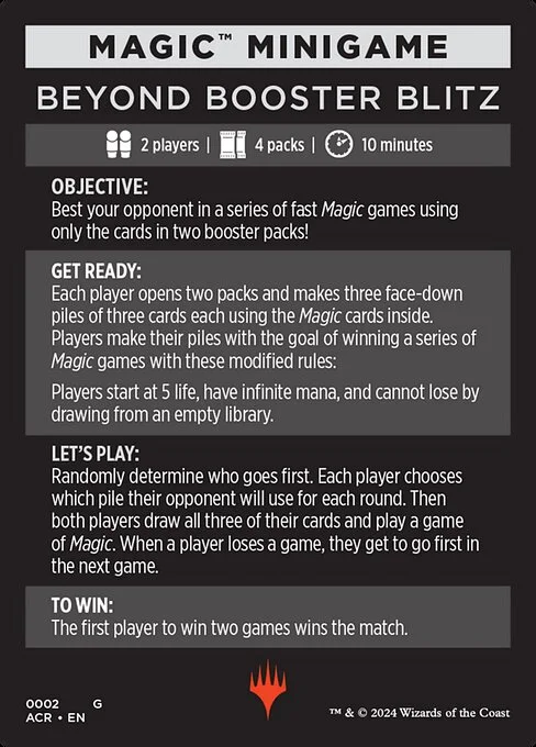 Beyond Booster Blitz, carta Magic di tipo Card