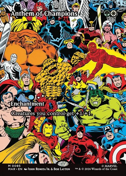 Anthem of Champions, carta Magic di tipo Enchantment illustrata da John Romita Jr. & Bob Layton